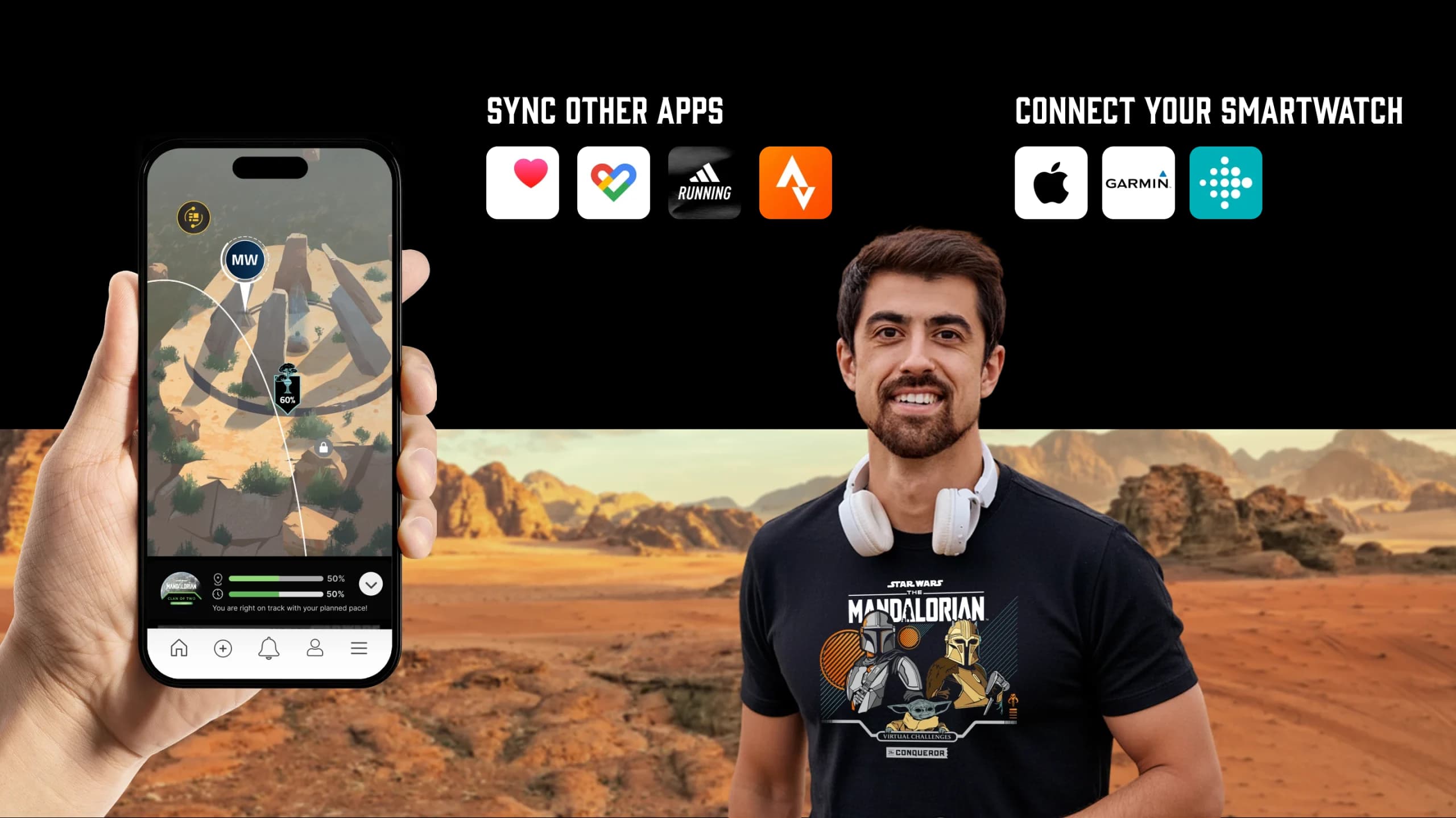 Track your Mandalorian journey with the Conqueror app